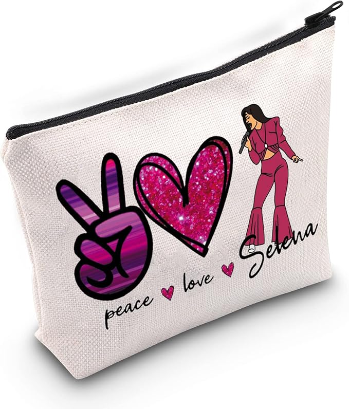 BLUPARK Song Makeup Bag Singer Song Gift Singer Fan Gift Singer Inspired Cosmetic Bag Music Gift (Peace Love Se)
