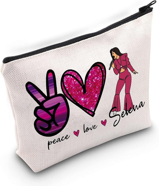 BLUPARK Song Makeup Bag Singer Song Gift Singer Fan Gift Singer Inspired Cosmetic Bag Music Gift (Peace Love Se)