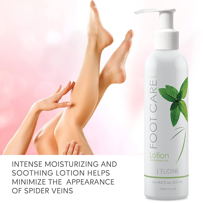L’EUDINE Foot Lotion – Foot Care Cream with Arnica, Cocoa Seed Butter, Vegetable Glycerin, Mint – Foot Lotion for Dry Cracked Feet and Calluses – Refreshing and Moisturizing Foot Cream