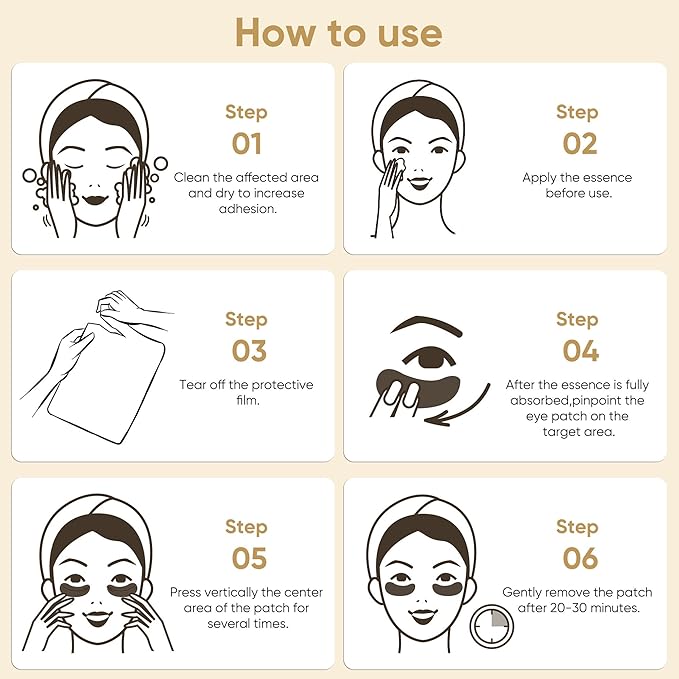 100Pcs/50Pairs Under Eye Patches Gold for Dark Circles, Puffy Eyes, and Wrinkles, 24K Gold Eye Mask for Face, Eye Cream for Men and Women