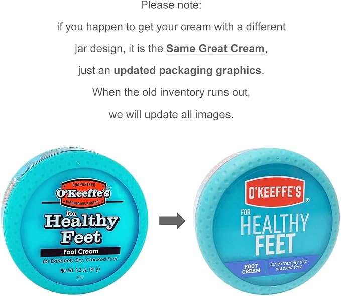 Dry Cracked Heels Repair Bundle with Open Toe Moisturizing Silicone Gel Heel Socks (2 Pairs, Gray) and O’Keeffe’s Healthy Feet Cream Jar for Home Foot Skin Care
