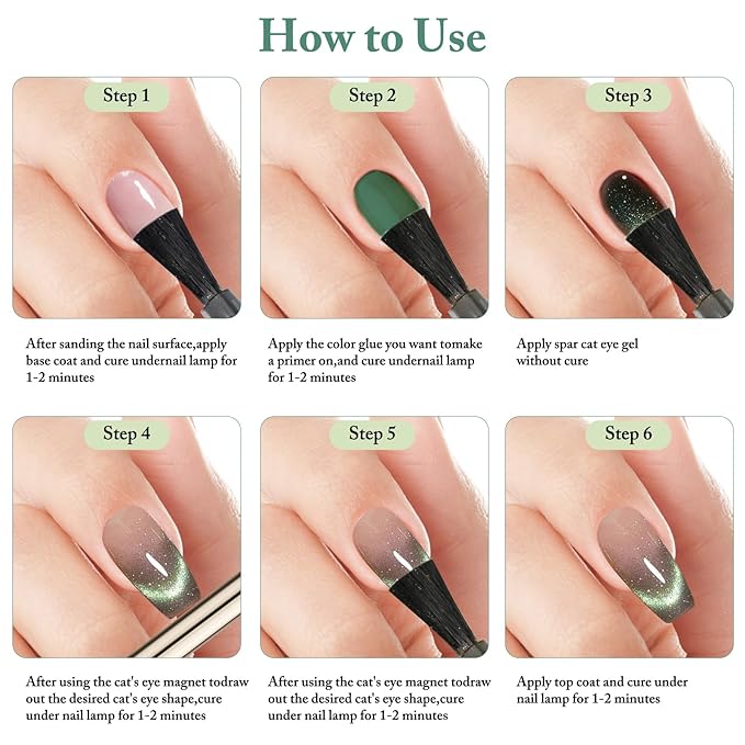 Crushed Diamond Cat Eye Gel Nail Polish with Magnet Stick, 15ml Holographic Glitter Gel, Ideal for DIY Nail Art, Cosmic Glint