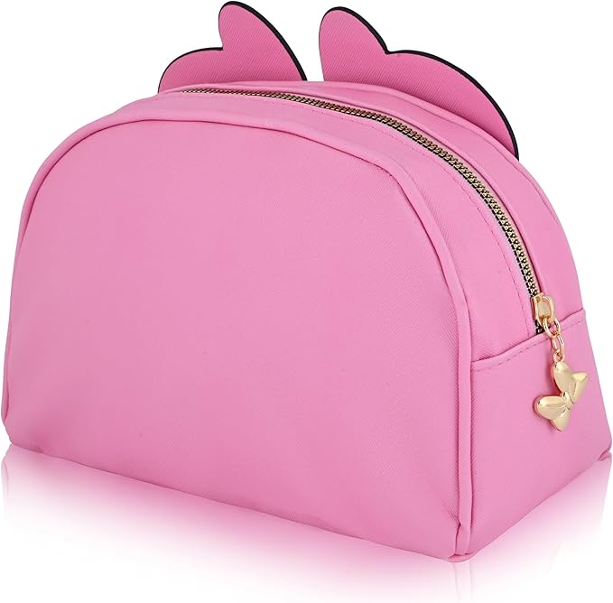 Fast Forward Disney Minnie Mouse Makeup Bag for Women | Minnie Mouse PU Leather Travel Toiletry Bag for Women | Make Up Travel Bag Cosmetic Bag Makeup Pouch