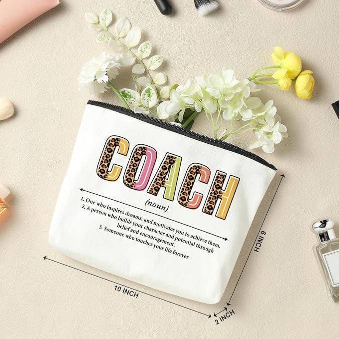 3 PCS Coach Makeup Bag - Best Coach Gifts for Women's Cheer, Football, Volleyball Teams & More