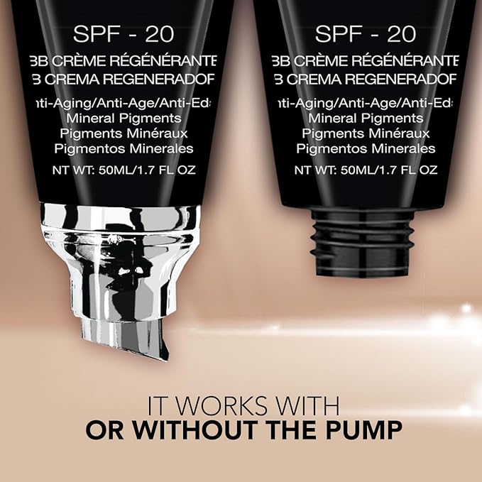 bellapierre BB Cream with SPF 20 - Tinted Sunscreen, Concealer, Matte Foundation, & Moisturizing Face Cream | Lightweight Formula + Pump Top Applicator | Non-Toxic & Paraben Free | 1.7 Oz - Tan