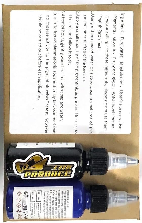 BaodeLi Professional Tattoo Ink Color Set 14 Colors with 30 ml 1/2oz per Bottle Tattoo Ink Set for Tattoo Artist and Beginners Tattoo Supplies