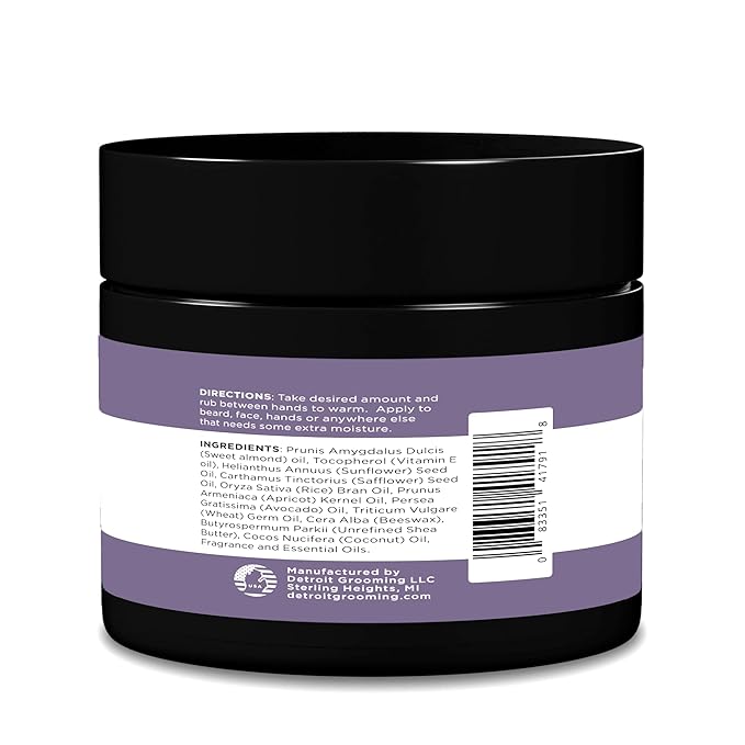 Detroit Grooming Co. Beard Butter for Men | Softens, Thickens & Hydrates with Safflower Oil & Shea Butter | Belle Isle Scent, 2oz