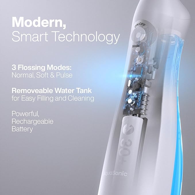 AquaSonic Water Flosser - Cordless Rechargeable Water Flossers for Teeth Cleaning - Waterproof Aqua Flosser, Portable Oral Irrigator for Dental Cleaning with 5 Jet Tips – Braces Home Travel