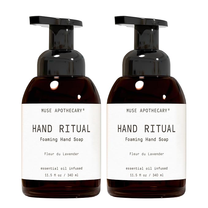 Muse Apothecary Hand Ritual - Aromatic and Nourishing Foaming Hand Soap, Infused with Natural Aromatherapy Essential Oils - USDA Certified Biobased - 11.5 oz, Fleur du Lavender, Pack of 2