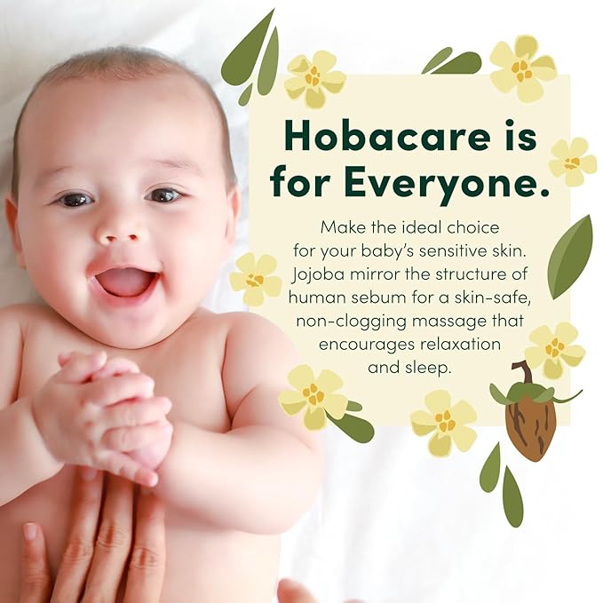 HobaCare 100% Pure, Unrefined Organic Jojoba Oil for Skin & Nails - Moisturizing Body Oil & Face Moisturizer for Dry Skin - Natural Treatment for Hair & Beard Care (64 fl oz)