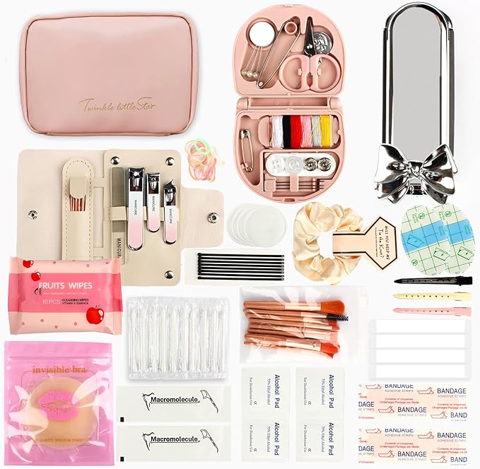 Women's Emergency Kit for Weddings - Survival Set With Makeup Bag, 36 Pc Essential Items for Brides Daily