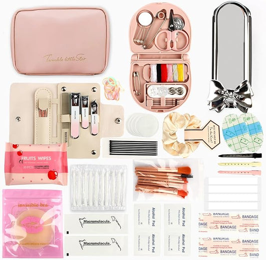 Women's Emergency Kit for Weddings - Survival Set With Makeup Bag, 36 Pc Essential Items for Brides Daily