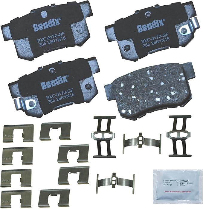 Bendix Priority1 CFC365 Ceramic Rear Brake Pads for Select Models Acura CL,CSX,EL,ILX,Integra,Legend,RSX,TL,TSX,Vigor,Honda Accord,Civic,CR-Z,Prelude,S,MG ZR,Suzuki Kizashi,SX4,SX4 Crossover