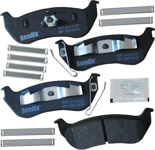 Bendix Priority1 CFC981 Ceramic Rear Brake Pads for Jeep Liberty 2007-2003, TJ 2006-2004, Wrangler 2006-2004