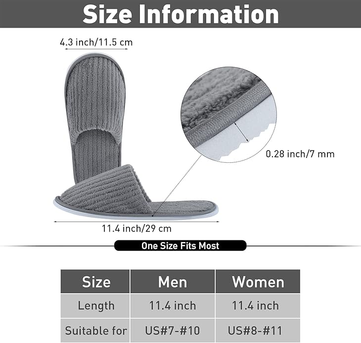 Elcoho 12 Pairs Closed Toe Spa Slippers Reusable Slippers Coral Fleece Washable Disposable Home Slippers for Women Men Guests Hotels House Slippers Housewarming Indoors Bathroom Party Traveling