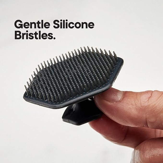 Tooletries - Men's Face Scrubber - Silicone Facial Cleansing Brush, Gentle Exfoliator Pad & Soft-Touch Massager - Removes Dead & Dry Skin - Long Lasting Bathroom & Shower Accessories - 3 Pack