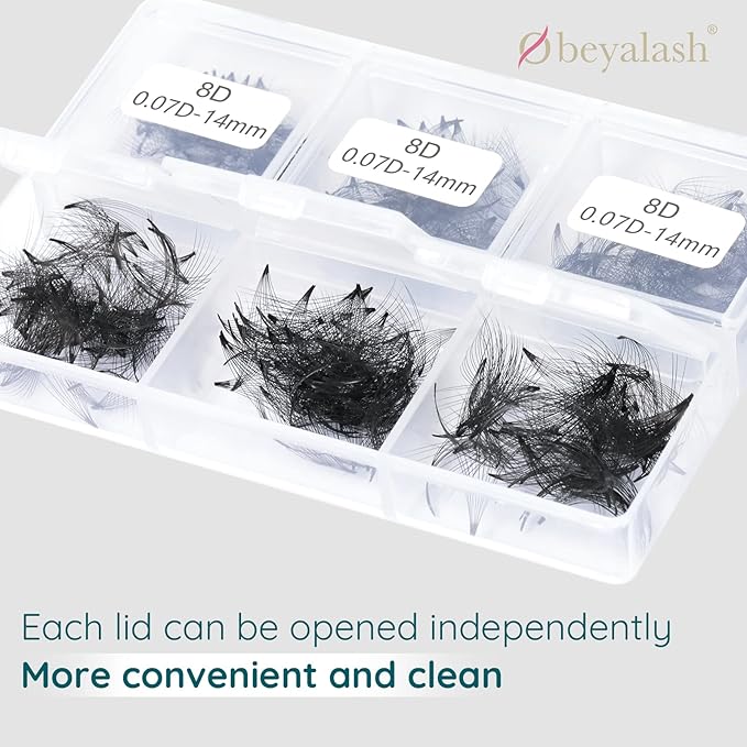 Obeyalash 600 Promade Fans 8D 0.07mm Premade Fans Eyelash Extensions D Curl 14mm Loose Fans Lash Extensions Multiple Options Easy Application Long Lasting(8D-0.07D-14)