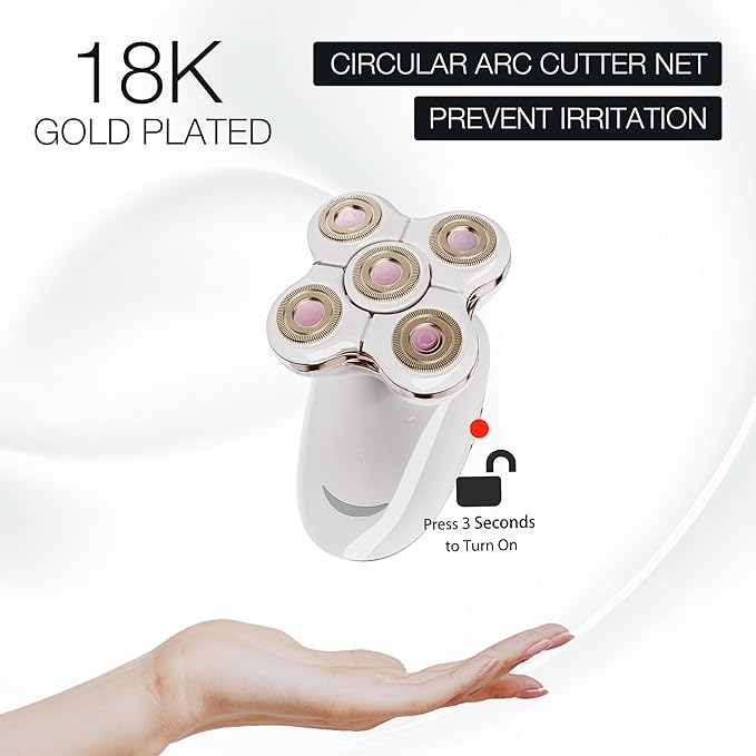 Electric Razors, Best Shaver, Rechargeable Trimmer with Detachable Head for Women's Legs, Bikini, Face, Lips Hairs, Cordless Wet Dry Facial Hair Removal for Women