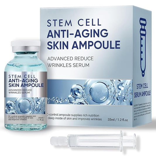Stem Cell Serum for Face, Microneedling Serum, Stem Cell Solution Ampoule to Use with and without Micro Needling, Anti Aging & Smooth Wrinkles, 35 ML