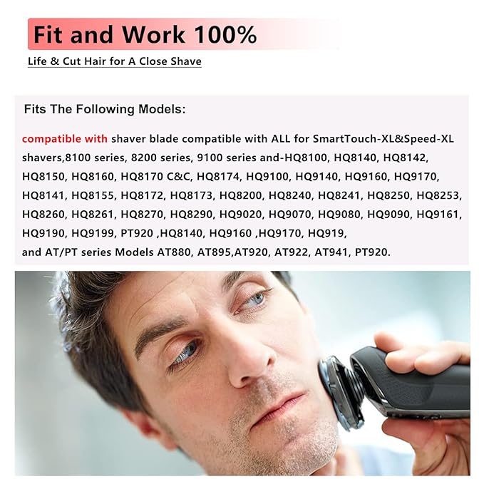 HQ9 Replacement Heads Blades Compatible with Phillips Norelco Hq9 Replacement Shaver Heads,Razor Series HQ9 Shaving for Philips Norelco SpeedXL 8240XL, 8100 series, 8200 series, 9100 series,PT/AT900