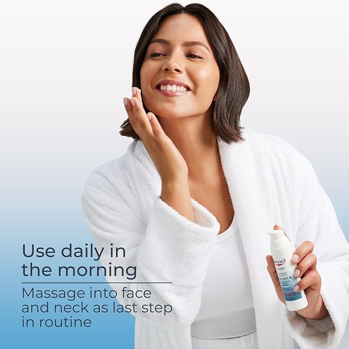 Eucerin Face Immersive Hydration Daily Face Lotion with SPF 30 (2.5 Fl Oz) Bottle + Night Cream with Hyaluronic Acid (2.5 Fl Oz), Skin Care Gifts for Mom