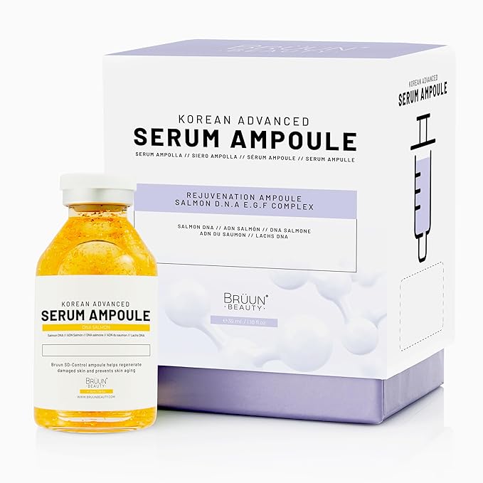 BRÜUN SD - Control Salmon DNA Ampoule - Micro Needling Korean Serum Booster for Face and Body to Use with and without Derma Pen Microneedling Skin Care Serum 1.18 fl.oz