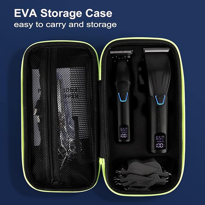 Suttik Professional Hair Clipper and Trimmer Set, Barber Clippers Set for Men Professional Kit, Beard Trimmer Haircut Kit, Cordless Clippers for Hair Cutting,Black