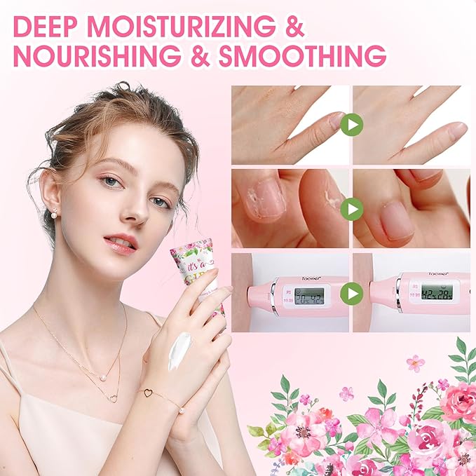 50 Pack Bulk Hand Cream Sets, Bridal Shower Favors, Appreciation Gifts and Baby Shower Favors for Guests with Thank You Card and Organza Gift Bags, Wedding Party Favors (Baby Girls)