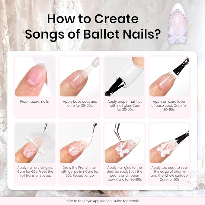 Beetles Christmas Gift Gel Nail Polish Set, Wedding Nail Lace Poem Beetles X DIY Nail Trend Kit with Bow Pearl Lace Transfer Stickers and Manicure Tools Gifts for Women