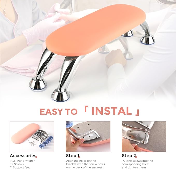 Big Arm Rest for Nails Tech Set: Professional Nail Arm Rest with Nail Table Mat Nail Dust Brush, Premium Hand Rest for Nails Tech Must-have Supplies for Nail Lover Salon Home DIY Use
