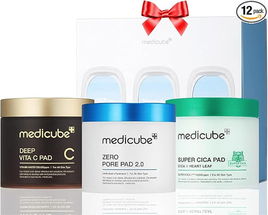 medicube Toner Pads Gift Set | Korean Skincare | Gifts for mom | Mother's Day Gifts | for exfoliating & Hydrating, 210 Counts