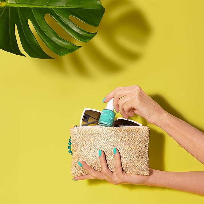 Dazzle Dry Nail Lacquer (Step 3) - Coastal Cabana - A bright semi-sheer aquamarine. Semi-sheer cream. (0.5 fl oz)