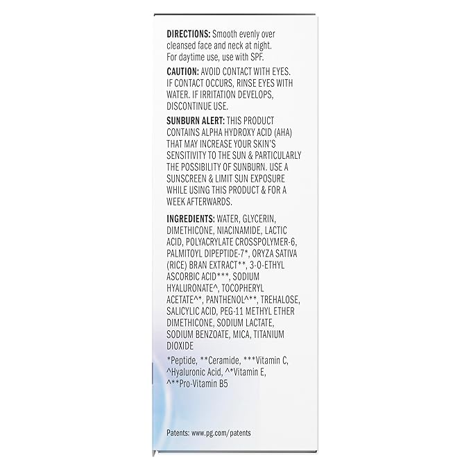 Olay Super Serum Night Repair for Face - Niacinamide, Peptide, Salicylic & Lactic Acid, Glycerin - Anti-Wrinkle, Dark Spot Reduction, Hydrating, Smooths Fine Lines, Skin Surface Renewal, 1.7 Oz