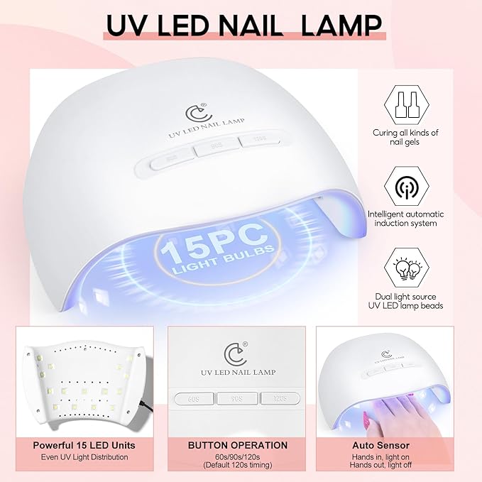 PEACECOLOR Acrylic Nail Kit for Beginners with Everything 6 Colors Acrylic Powder and Liquid Set with Drill U V Light Builder Nail Gel 24Pcs Glitter Powder Nail Kit Acrylic Set Women Gifts