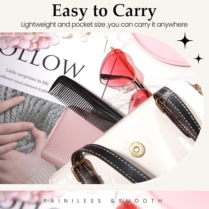 150 Pieces Hair Combs Bulk Black Plastic Pocket Hair Combs 5 Inch Fine Dressing for Women and Men, Hotel, Travel, Homeless