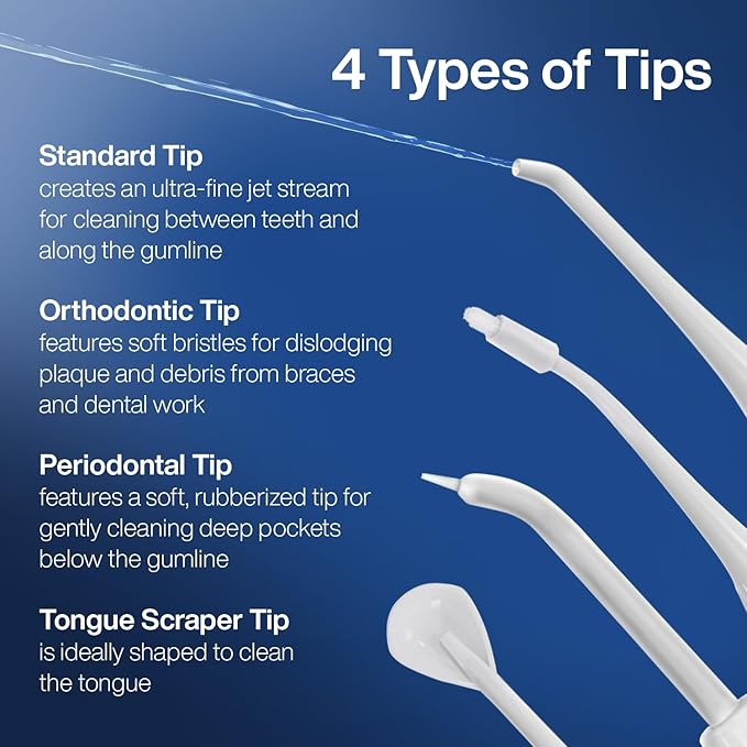 AquaSonic Water Flosser - Cordless Rechargeable Water Flossers for Teeth Cleaning - Waterproof Aqua Flosser, Portable Oral Irrigator for Dental Cleaning with 5 Jet Tips – Braces Home Travel