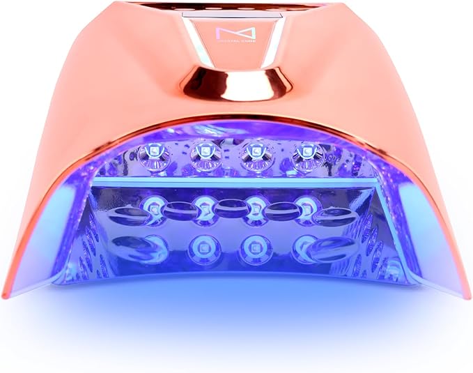 M - Crystal Cure 128W UV/LED Nail Lamp | Fast Curing with 45 Powerful LEDs | Cordless, Rechargeable, Auto Sensor |Gift Mom Professional Gel Nail Dryer for Manicures & Pedicures (Rose Gold)