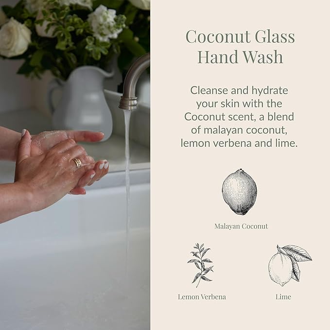 Archipelago Botanicals Coconut Hand Wash Refill, Liquid Hand Soap Refill, Fragrances with Coconut, Lemon Verbena and Lime, 33 fl oz