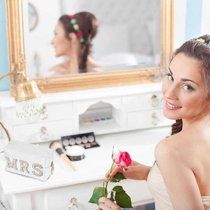 Bride To Be Gift Set - Makeup Bag, Slippers, Robe, Hair Clip - Wedding Gifts