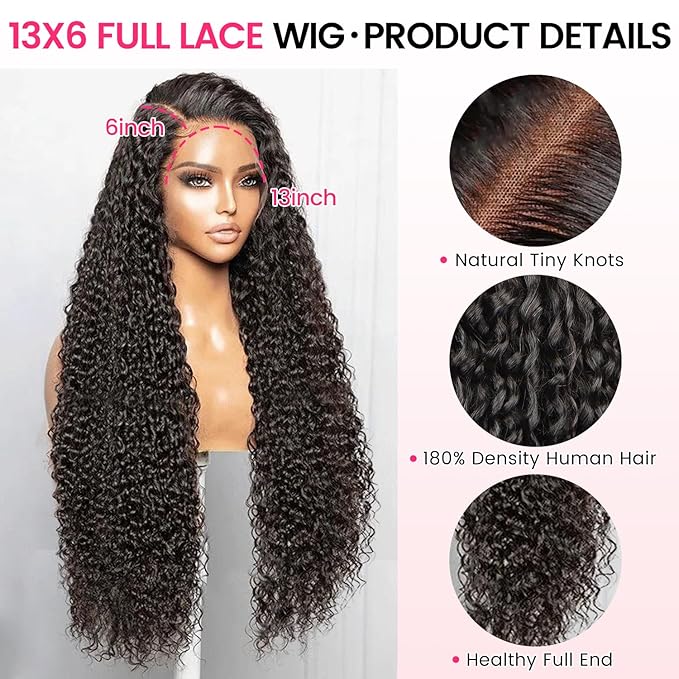 20 Inch Deep Wave Lace Front Wigs Human Hair 13x6 HD Transparent Human Hair Lace Front Wigs for Women 180 Density Deep Wave Frontal Wigs with Baby Hair Pre Plcked