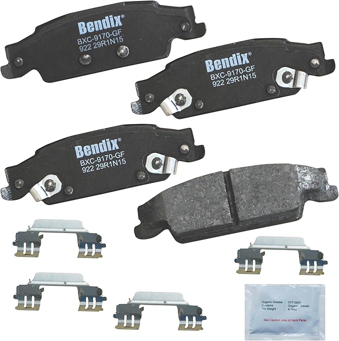 Bendix Priority1 CFC922 Ceramic Rear Brake Pads for Cadillac CTS 2007-2003, STS 2011-2005, Pontiac Grand Prix 2008-2005