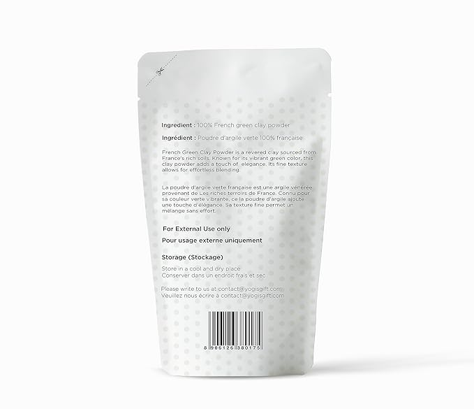 French Green Clay Powder 1lb | Deep Facial Cleanser | Skin Softening Face Mask | Natural Detoxifying Mask | Argile Verte | By Yogi's Gift®