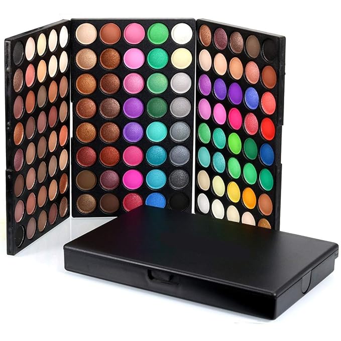 120 Colors Hightlight Eyeshadow Palette Makeup Gift Set, Pure Vie Professional Long Lasting Waterproof Matte Highly Pigments Shiny Shimmers Glitter Makeup Palette Colorful Cosmetic Eye Shadow Pallet#1