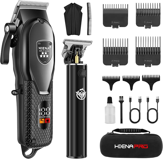 Professional Hair Clippers Set for Men,Cordless Rechargeable Clippers Set and Trimmers Kit, Haircut Clipper Set for Barbers with LED Display, Gifts for Men