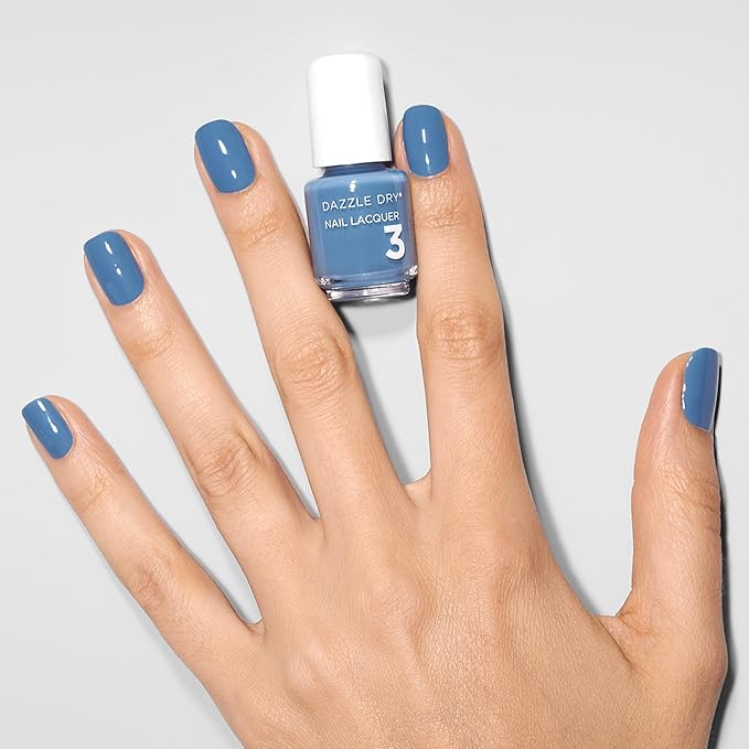 Dazzle Dry Mini Kit 4 Step System - Varsity Blues - A muted light denim. (5 Piece Kit / 5 Manicures)