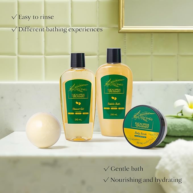 Mother's Day Gifts for Mom Spa Gift Basket Set - Unique Gift Set for Teen Girls Tote Bag for Women, Eucalyptus & Mint Gift Baskets Spa Kit, Birthday Gifts Luxury Bath & Shower Package for Women