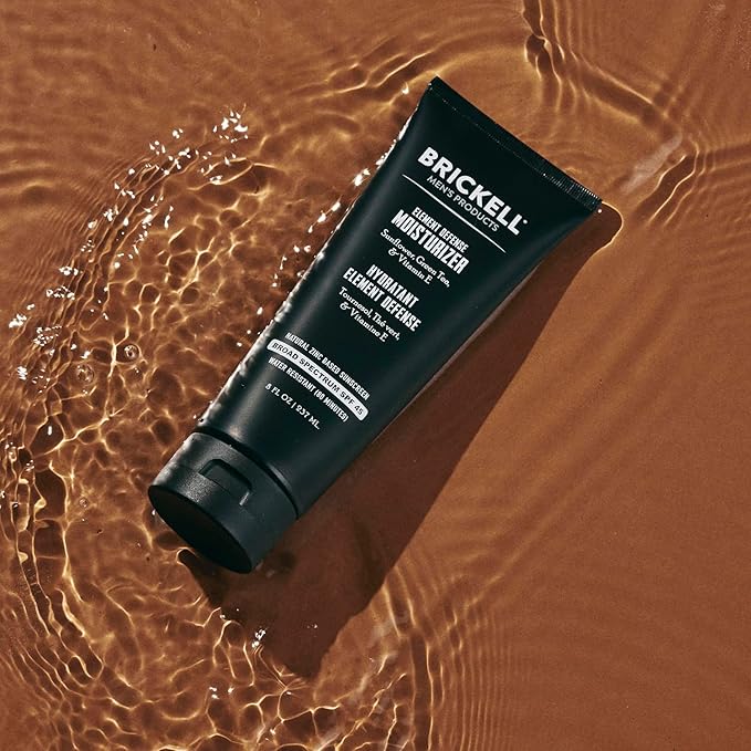 Brickell Men's Element Defense SPF45 Moisturizer for Men, Natural & Organic, Zinc Oxide Mineral Sunscreen, Hydrates and Protects Skin Against UVA/UVB Rays, 8 Ounce, Unscented