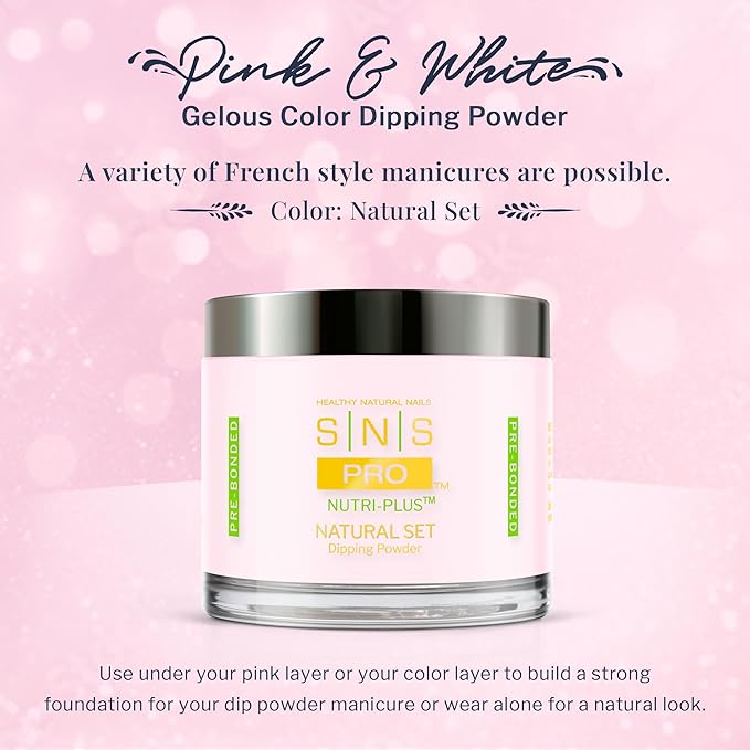 SNS Nail Dip Powder, Gelous Color Dipping Powder - Natural Set (Natural/Nudes, Sheer), PWNS04 - Long-Lasting Acrylic Nail Color & Polish Lasts 14 Days - Odor-Free & No UV Lamp - 4 Oz