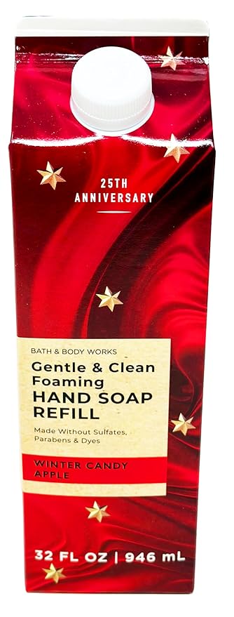 Bath + Body Works Gentle Foaming Hand Soap Refill - XL Size - 32 oz Compatible with all Bath & Body Works Gentle Foaming Hand Soap Bottles (Winter Candy Apple)
