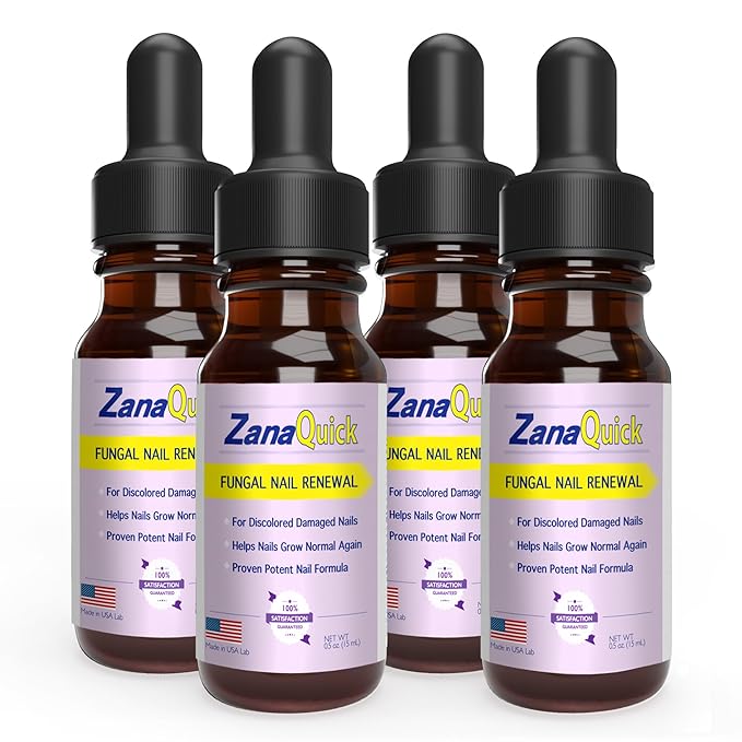 Toenail Treatment Drops - 4 Pack Extra Strength Nail Repair Solution for Toe Nails & Fingernails - Powerful Nail Care Renewal & Recovery Liquid for Thick, Damaged & Discolored Nails Remedy